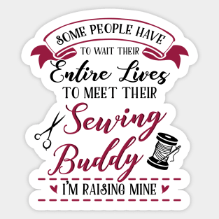 Sewing Mom and Baby Matching T-shirts Gift Sticker